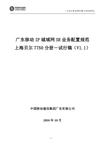 广东移动IP城域网SR业务配置规范7750分册V11(试行稿)