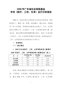 XXXX广东省医疗、工伤、生育保险专项基金运行分析报告2