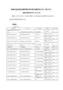 湖南省食品药品监督管理行政审批申请事项办结公告（第2号）