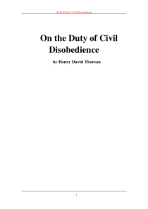 On the Duty of Civil Disobedience(论公民的不服从)