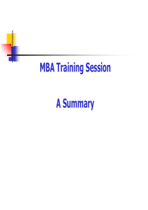 MBA Test Summary